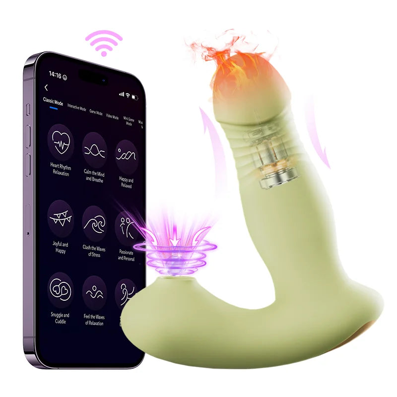 ויברטור לביש עם אפליקציה – יניקה, דחיפה וחימום