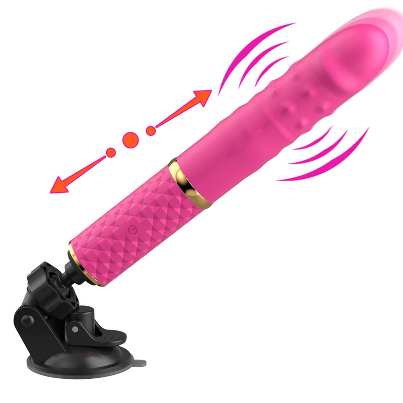 דילדו רוטט ודוחף עם בסיס ואקום
